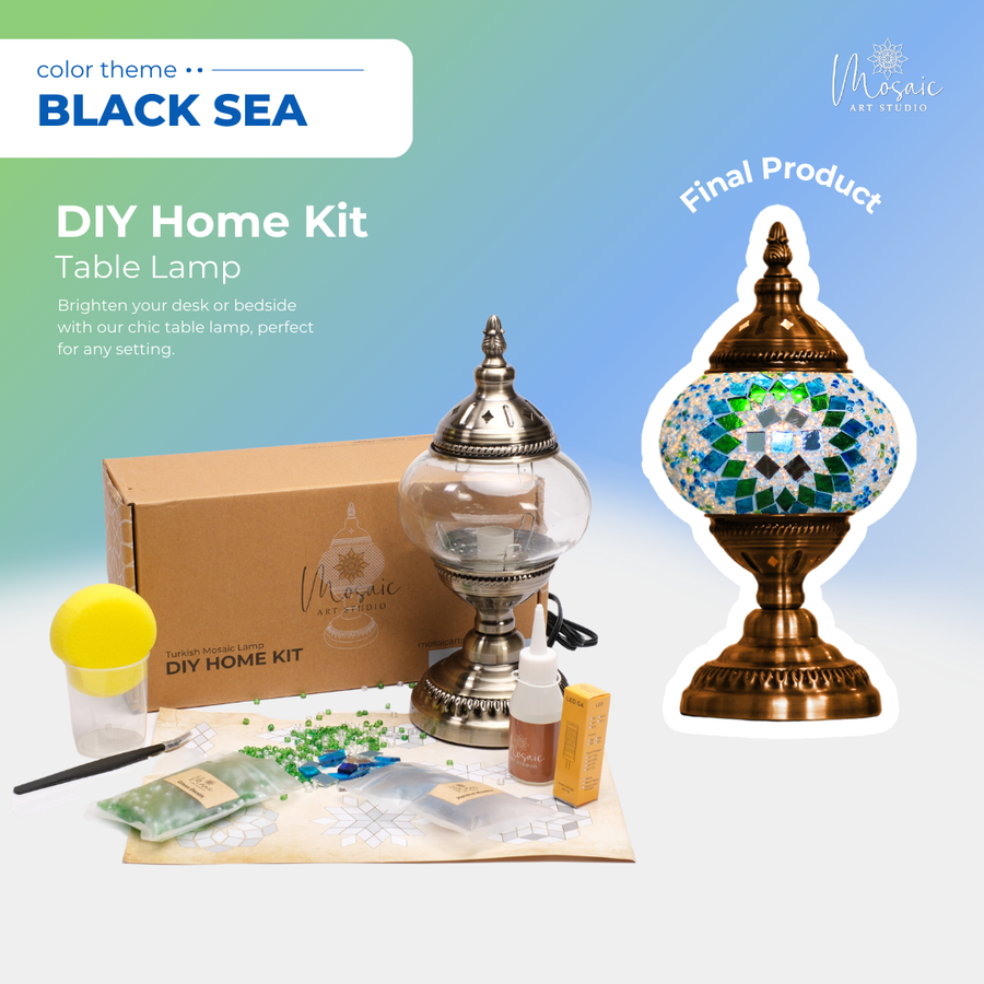 BLACK SEA Color Theme Turkish Mosaic Lamp DIY Home Kit