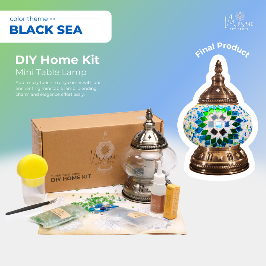 BLACK SEA Color Theme Turkish Mosaic Lamp DIY Home Kit