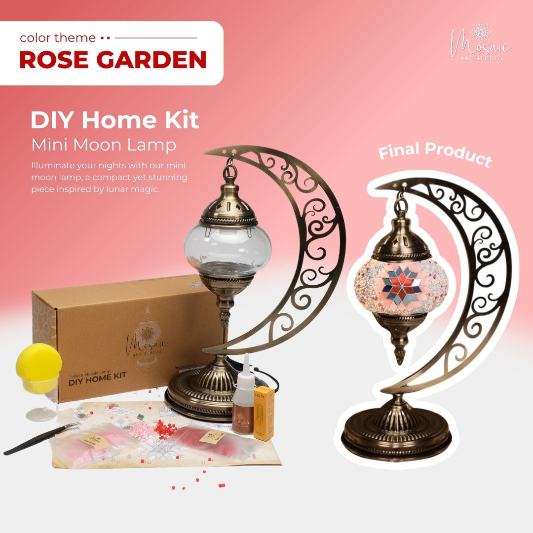 Turkish Mosaic Lamp DIY Kit – Rose Garden Theme