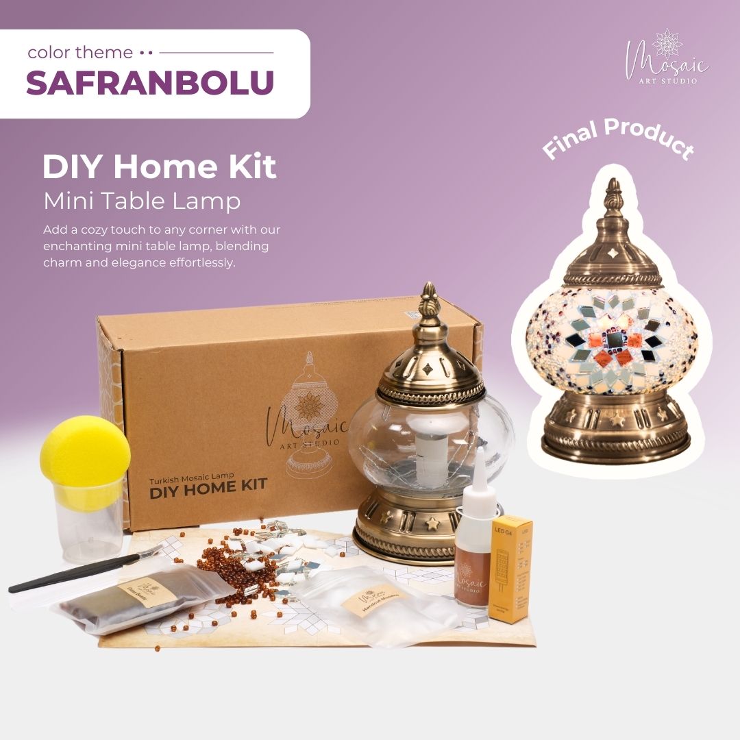 Turkish Mosaic Lamp DIY Kit – Safranbolu Color Palette