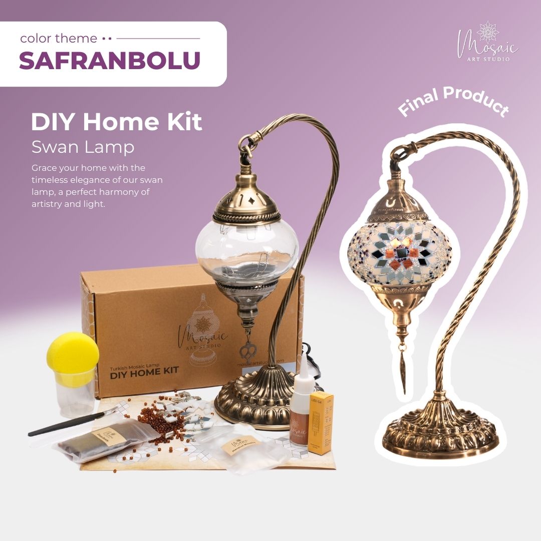 Turkish Mosaic Lamp DIY Kit – Safranbolu Color Palette