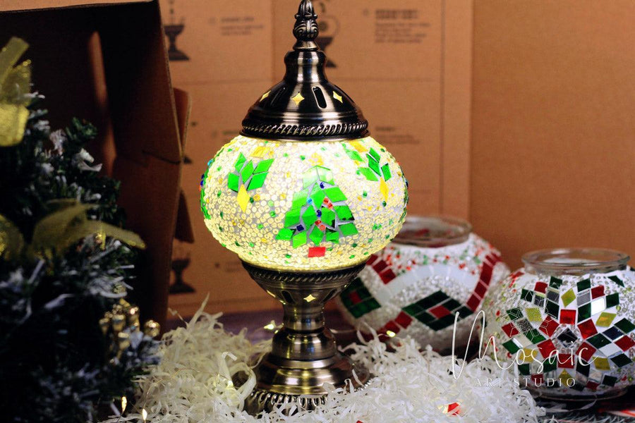 CHRISTMAS Theme Turkish Mosaic Lamp DIY Home - Mosaic Art Studio UK