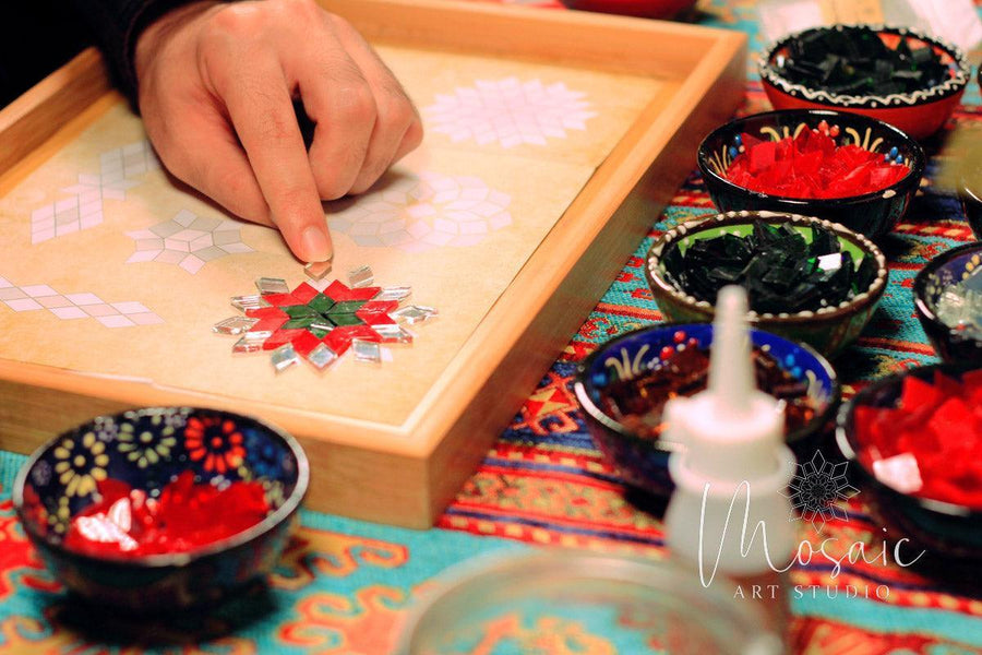 CHRISTMAS Theme Turkish Mosaic Lamp DIY Home - Mosaic Art Studio UK